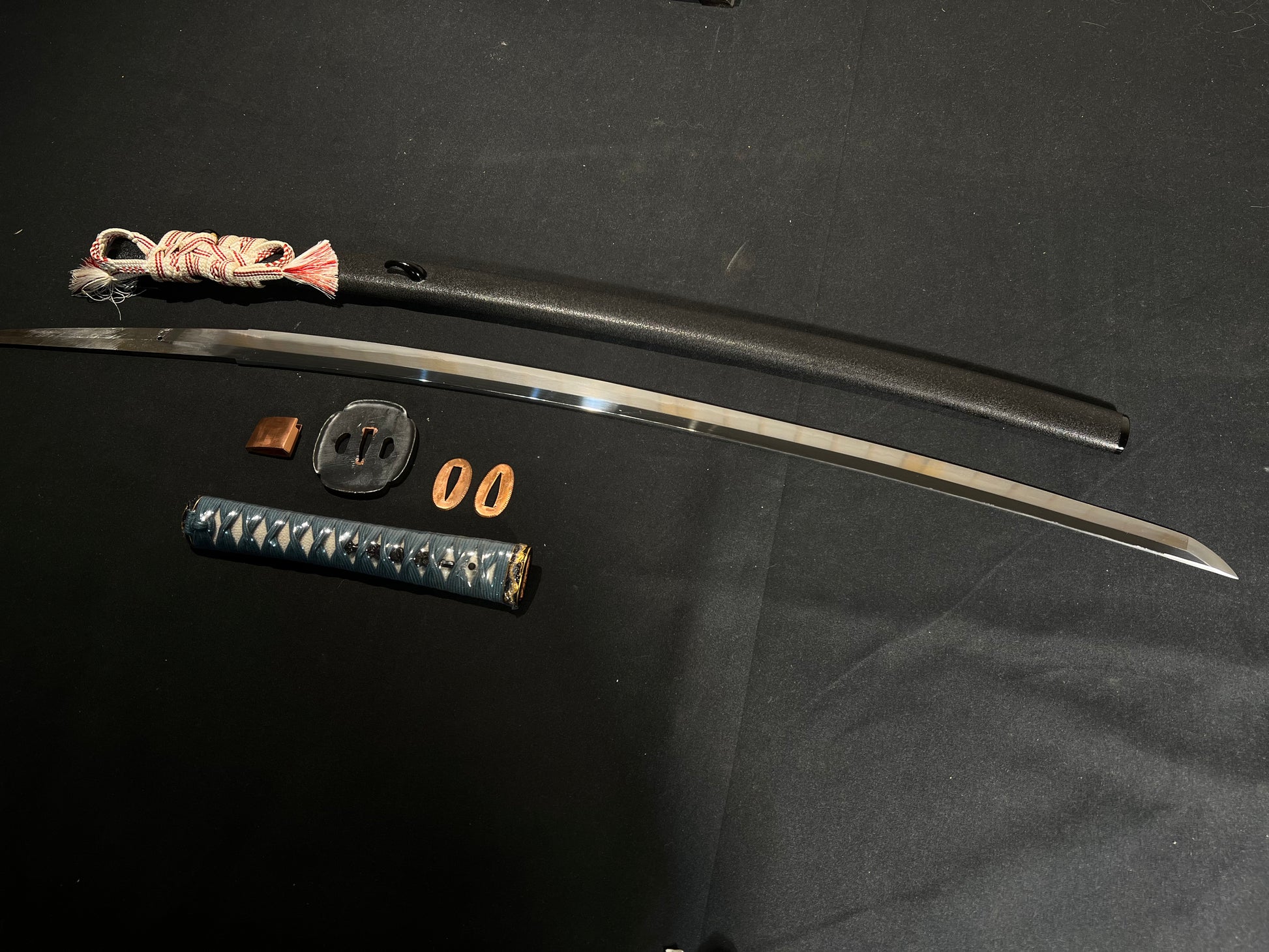 A genuine samurai sword, a finely crafted hand-forged katana.