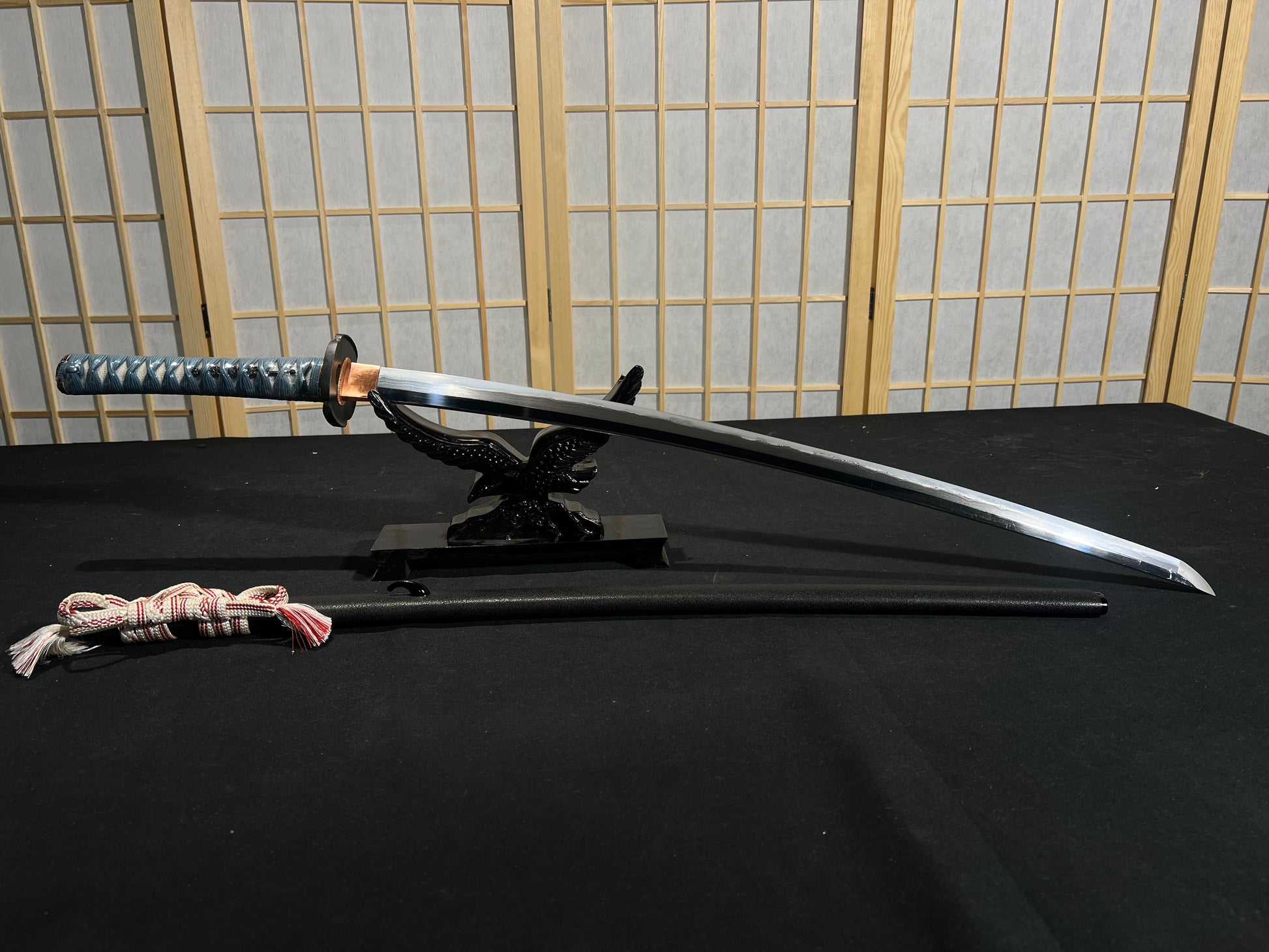 A genuine samurai sword, a finely crafted hand-forged katana.